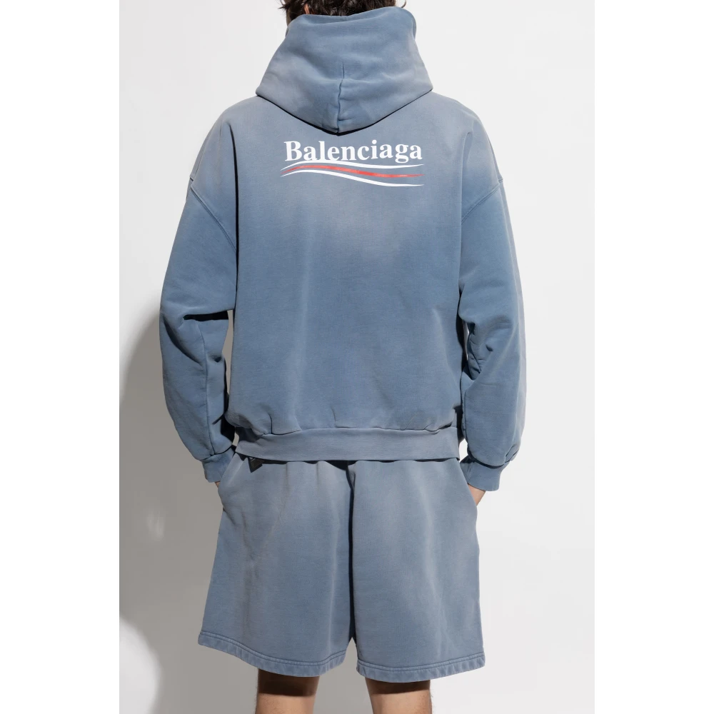 Balenciaga Hoodie Blue Heren