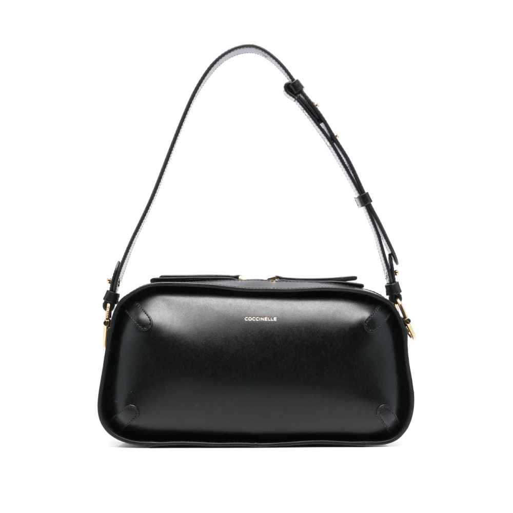 Coccinelle Zwarte leren schoudertas Black Dames