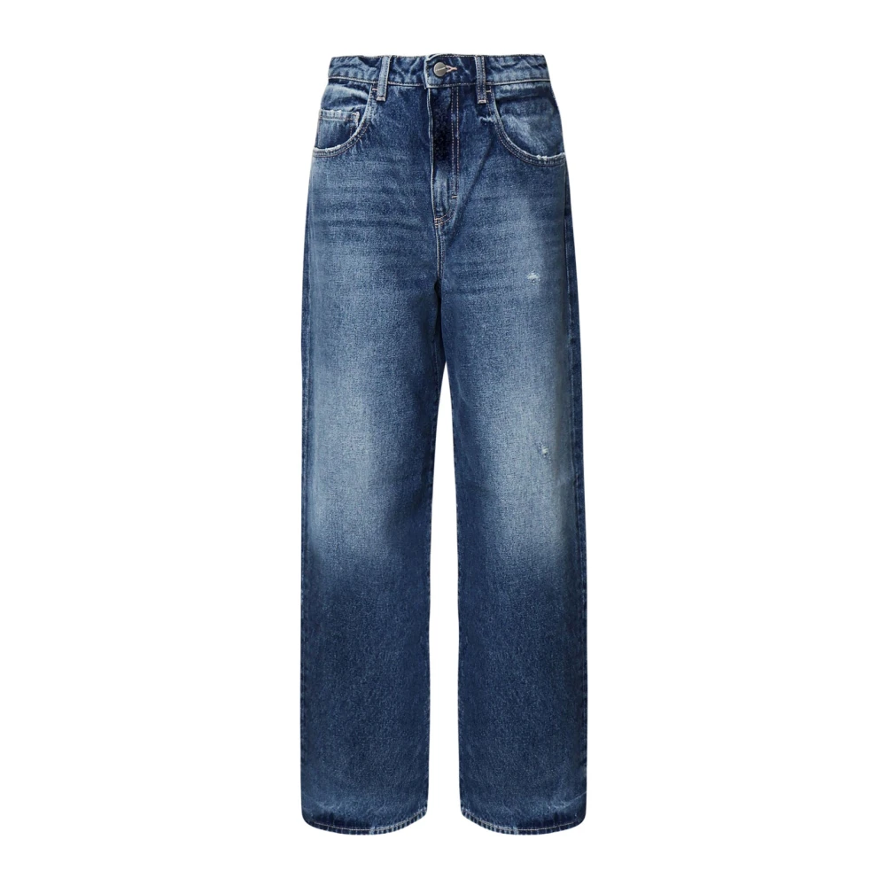 Icon Denim Blauwe Katoenen Denim Jeans Gemaakt in Italië Blue Dames