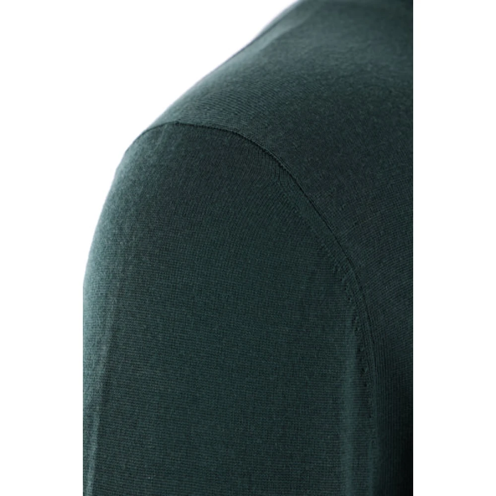 Thom Browne Groene wollen trui met tricolor detail Green Heren