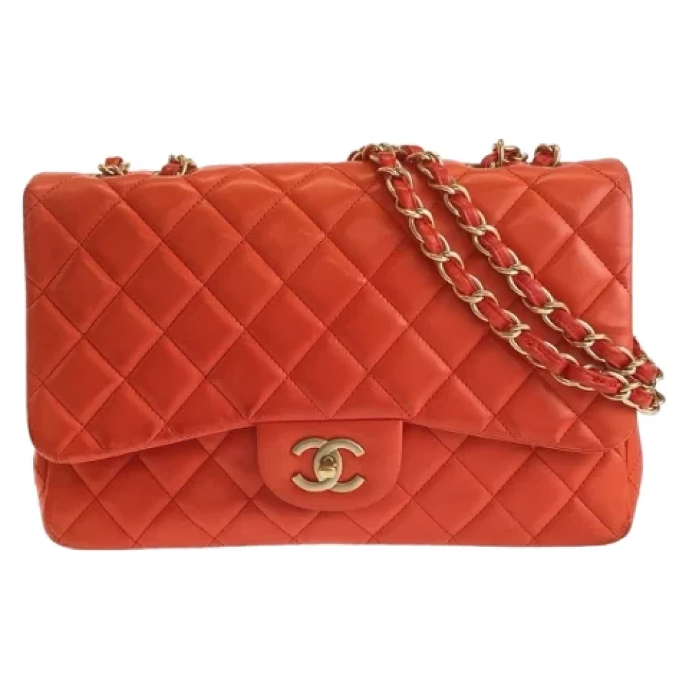 Chanel Vintage Pre-owned Leather crossbody-bags Orange Dames