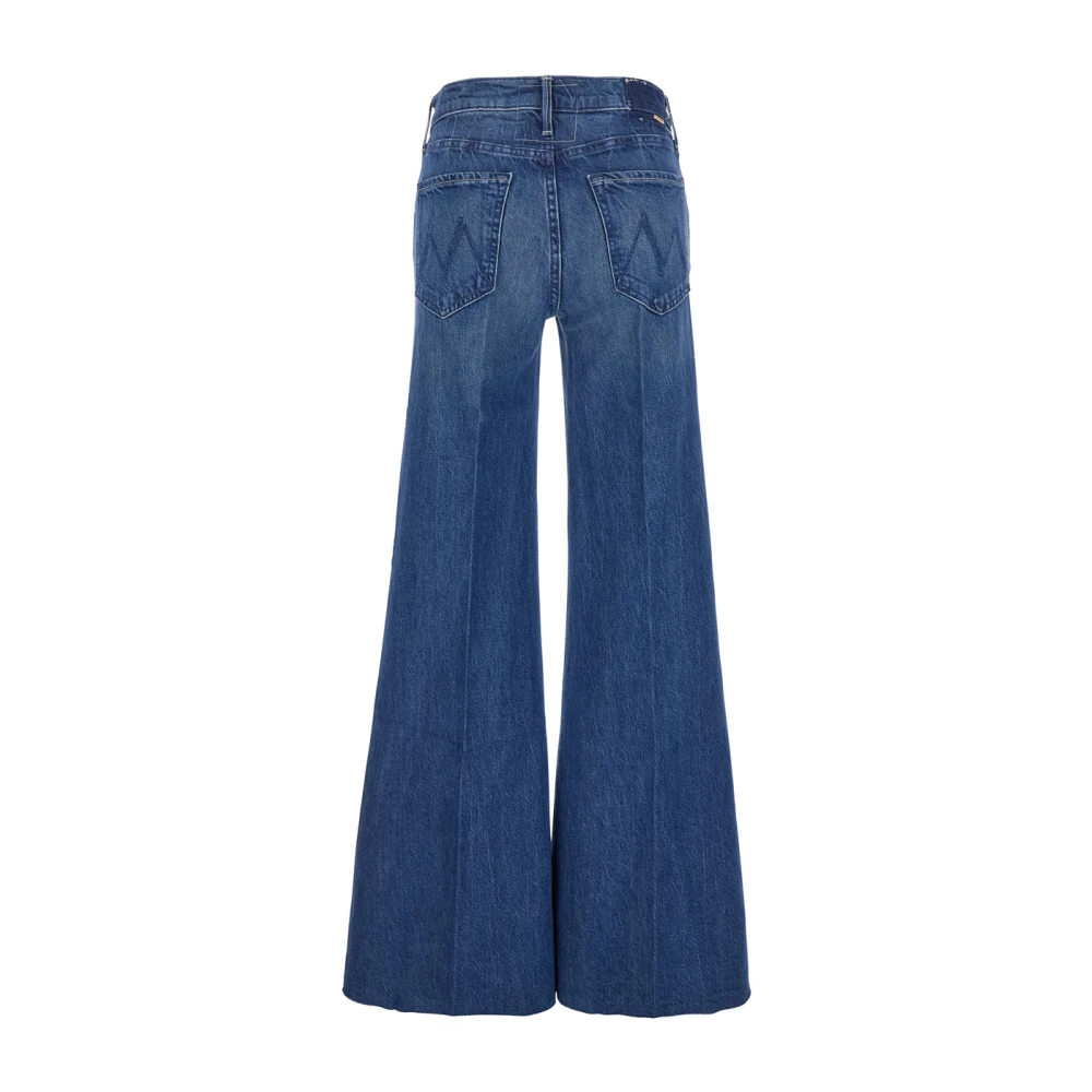 Mother Twisted Blauwe Fray Jeans met gebleekt effect Blue Dames