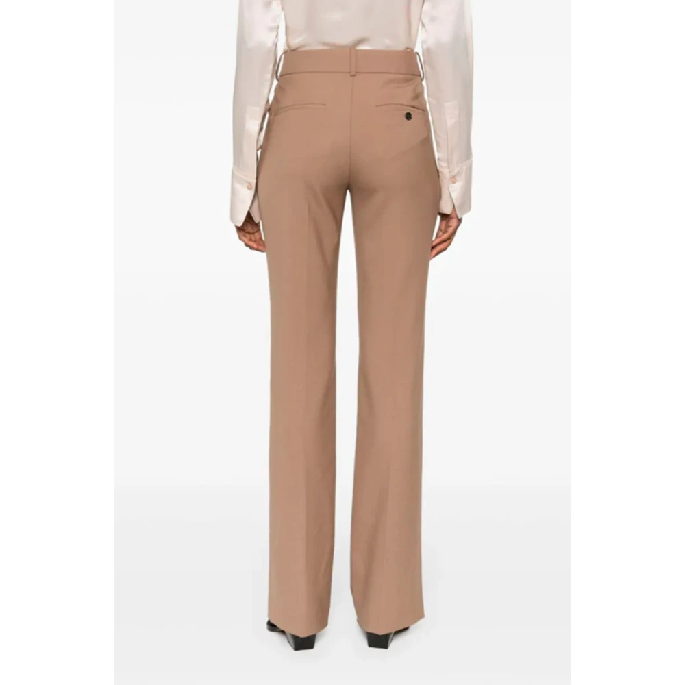 Helmut Lang Bruine Flared Broek met Decoratieve Stiksels Brown Dames