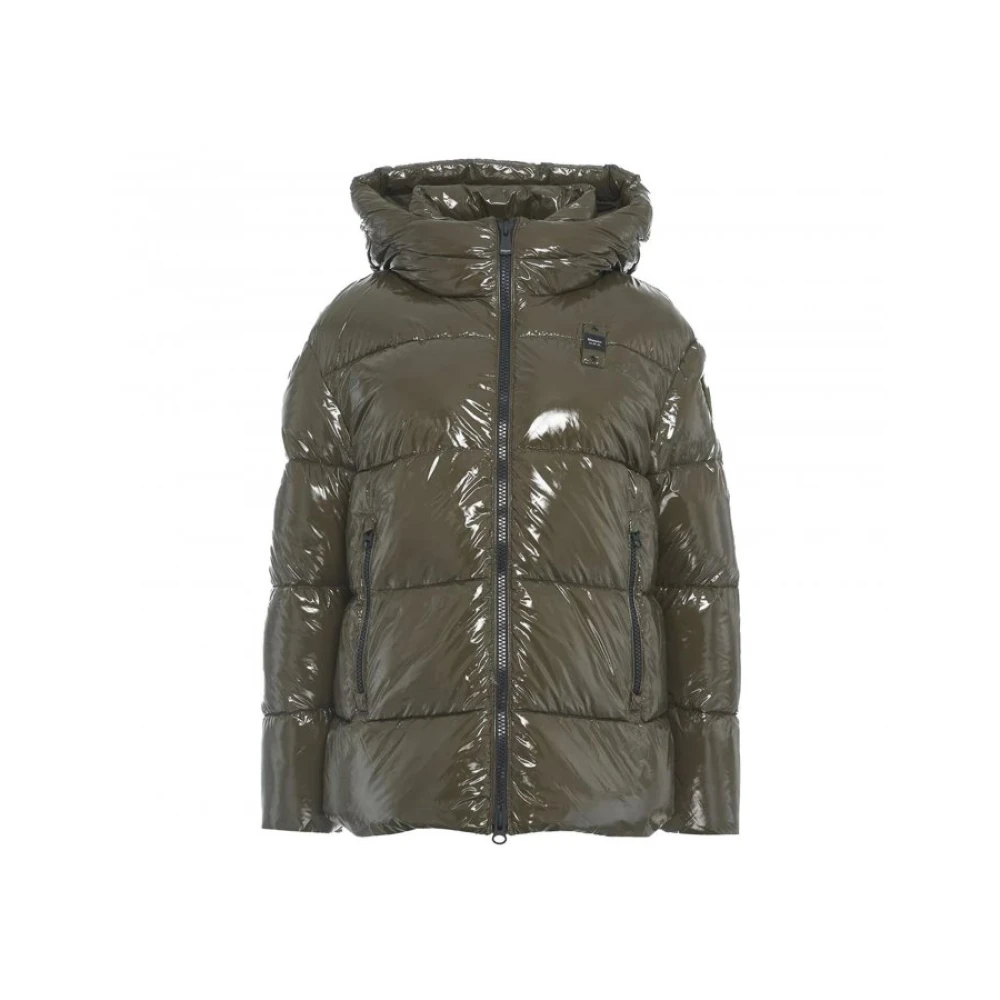 Blauer Winterjas met afneembare capuchon Green Dames