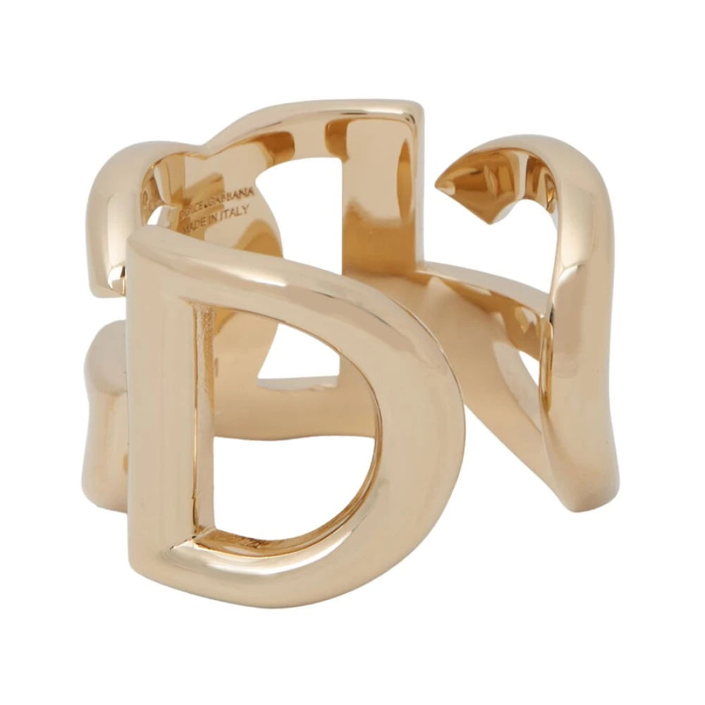 Dolce & Gabbana Dg Logo Ring - Unisex - Rings - Yellow - S - Accessories