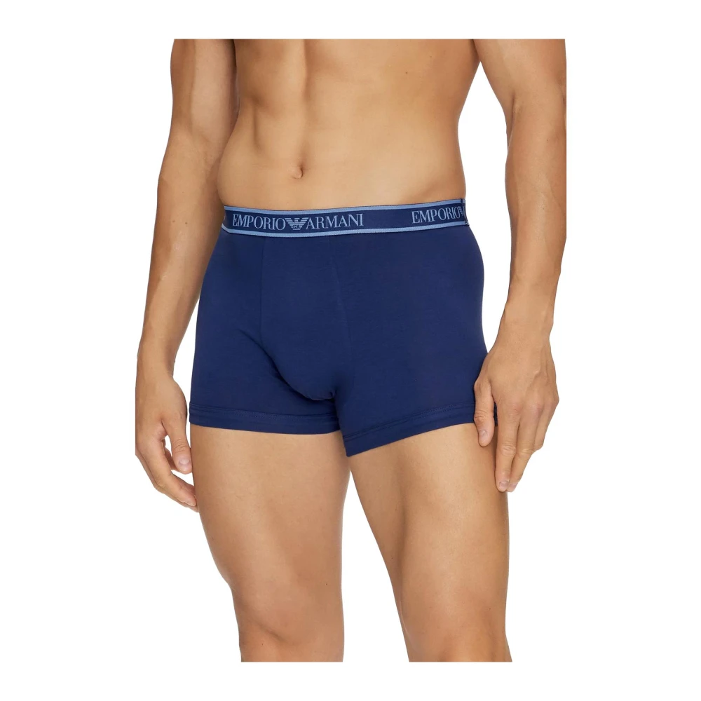 Emporio Armani Lichtblauwe Katoenen Boxershorts Blue Heren