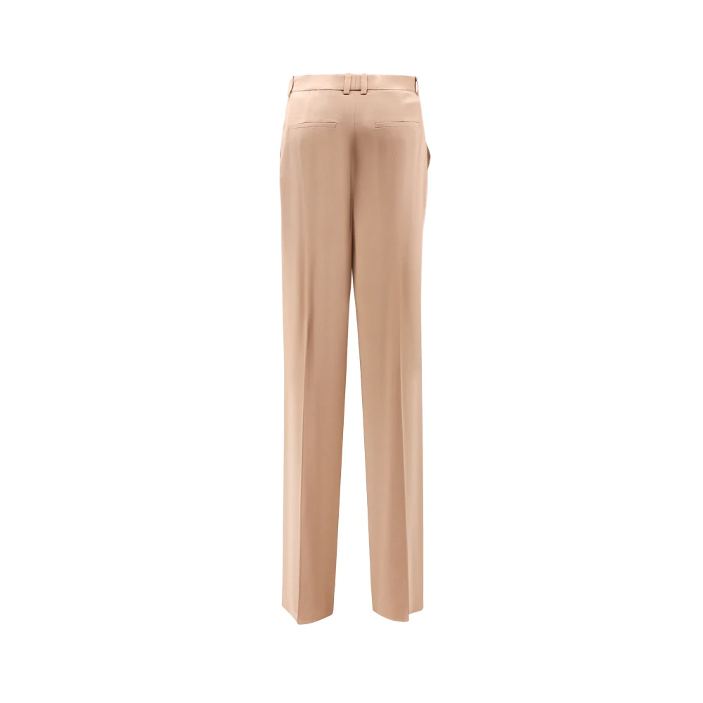 Saint Laurent High Waist Wijde Broek Brown Dames