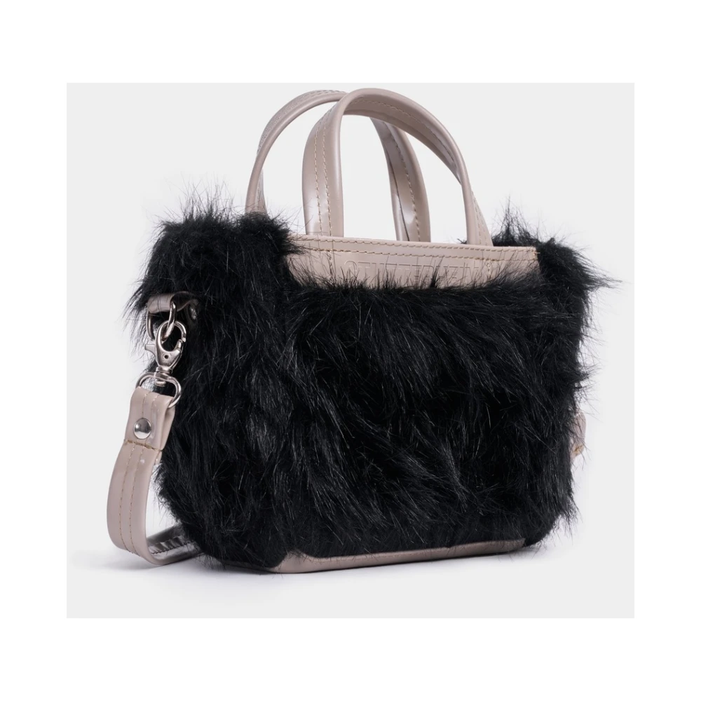 Stutterheim Faux Fur Crossbody Mini Tas Black Dames