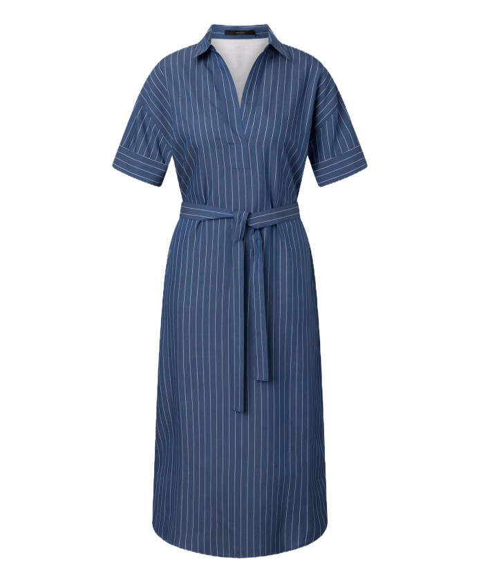 robe-en-soie-rayee-bleue