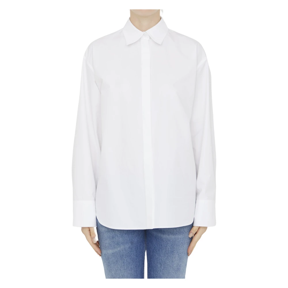 Valentino Garavani Witte Katoenen Compact Popeline Shirt White Dames
