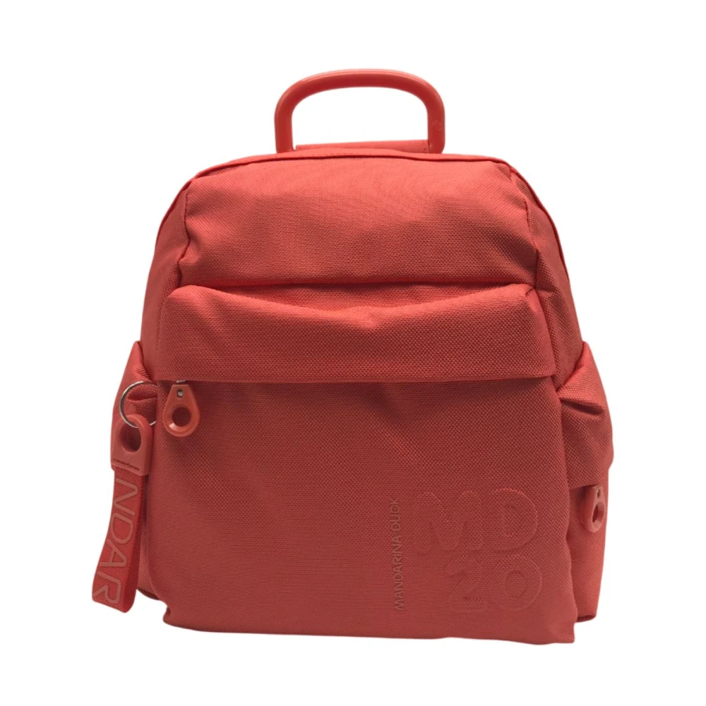 Mandarina Duck Elegant Liten Ryggsäck med Skimrande Effekt Red, Unisex