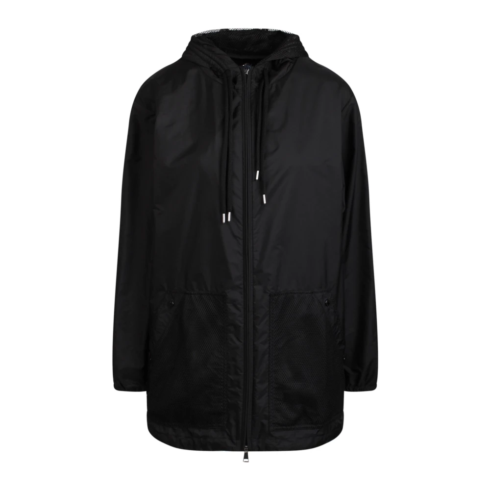 Moncler Mesh-panel capuchonjack lichtgewicht constructie Black Dames