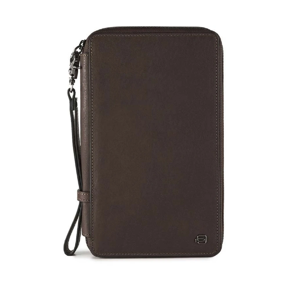 Piquadro Men's Brown Wallets & Cardholders, One Size, Zip-Around Travel Docut Holder
