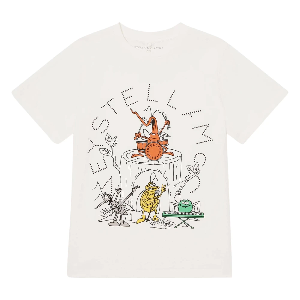 Stella Mccartney Boys Beige Bug Band Graphic T-Shirt - Kids Short Sleeve T-Shirts - 12 Y - Kids