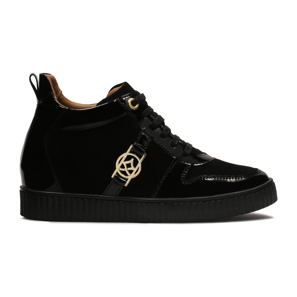 Kazar Suède sneakers met gelakte elementen Dames Schoenen Zwart