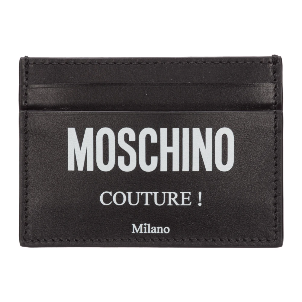 Moschino Mönstrad kreditkortshållare med logotyp Black, Herr