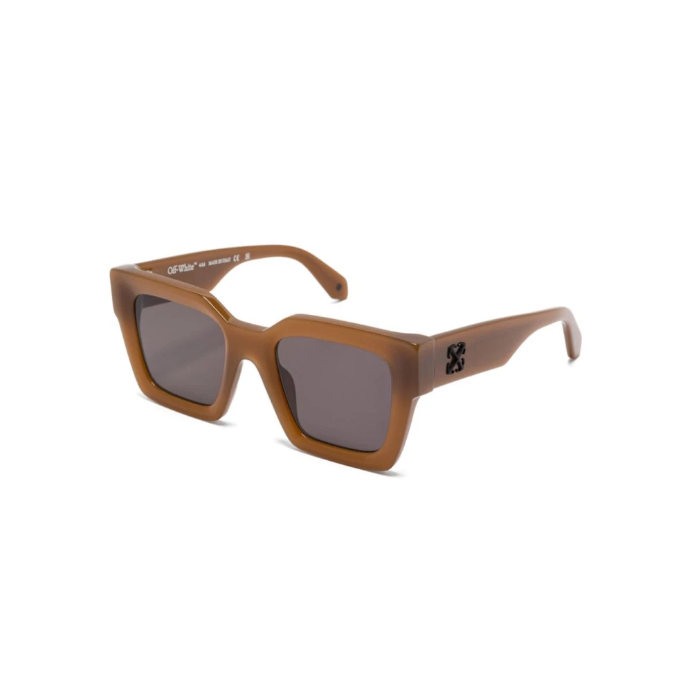 Off White Brun Pil Logo Solglasögon Marrone Brown, Unisex