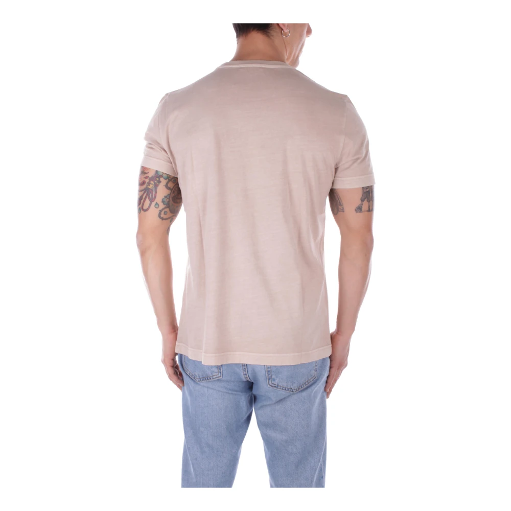 Fay Voorzijde Logo Zak T-shirt Zand Beige Heren
