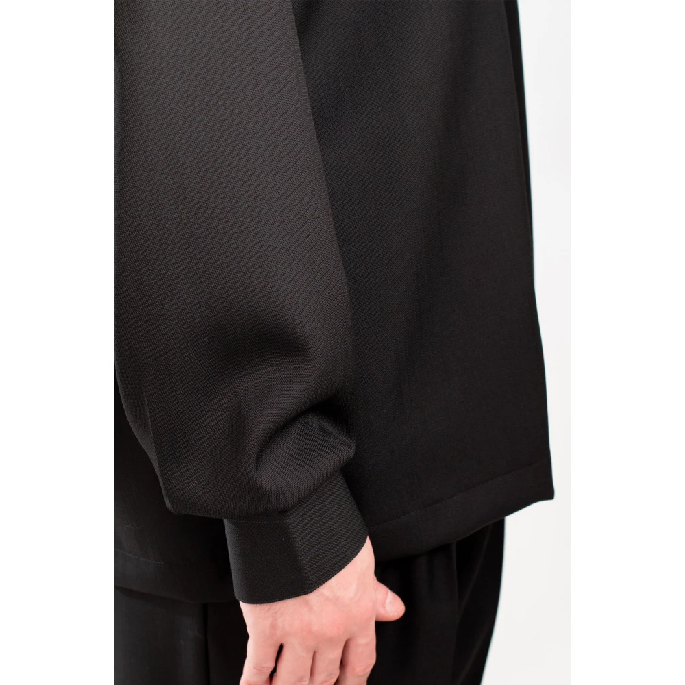 Costumein Verfijnde wollen overshirt in Etienne stijl Black Heren