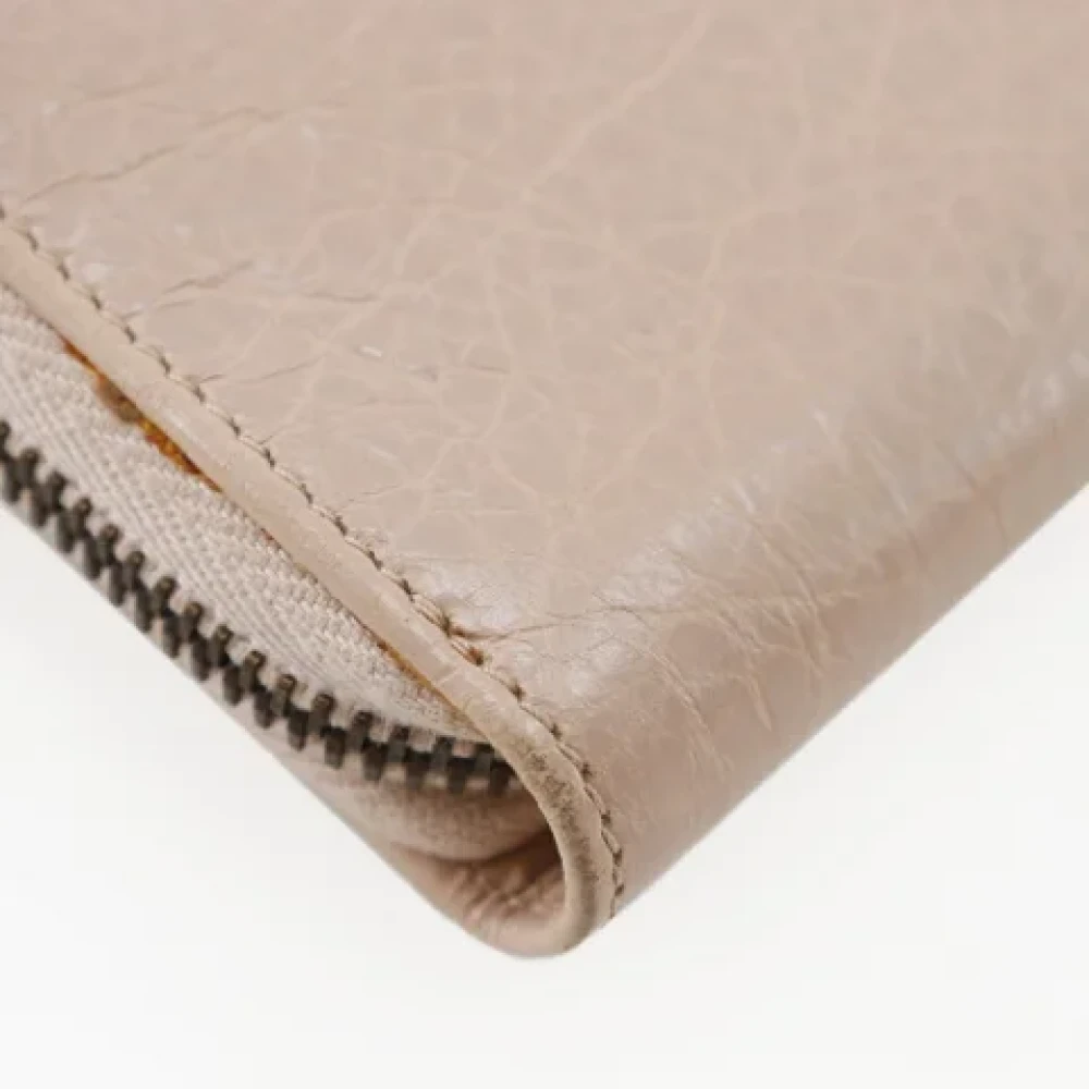 Balenciaga Vintage Pre-owned Leather wallets Beige Dames