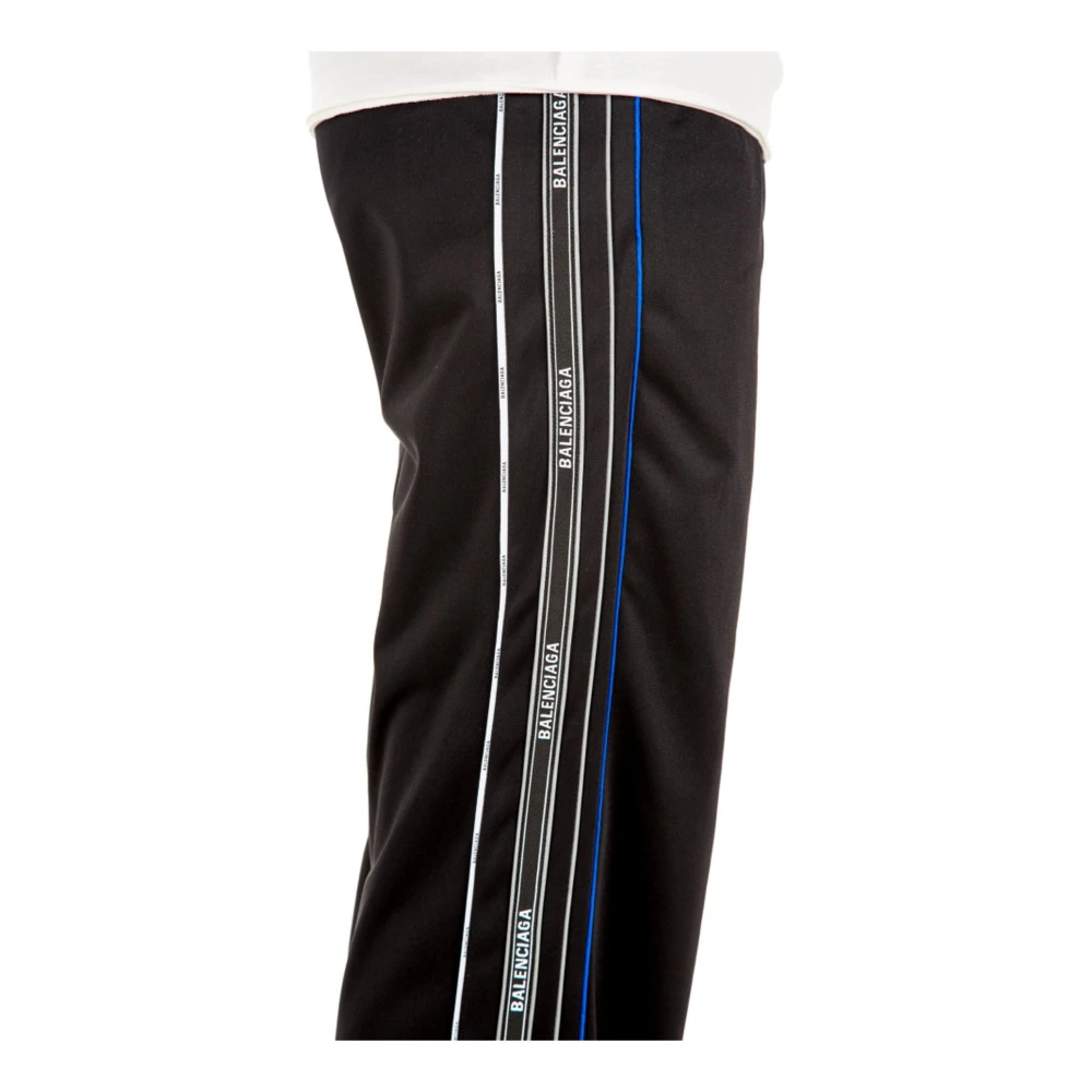 Balenciaga Logo joggingbroek met zijstrepen Black Heren