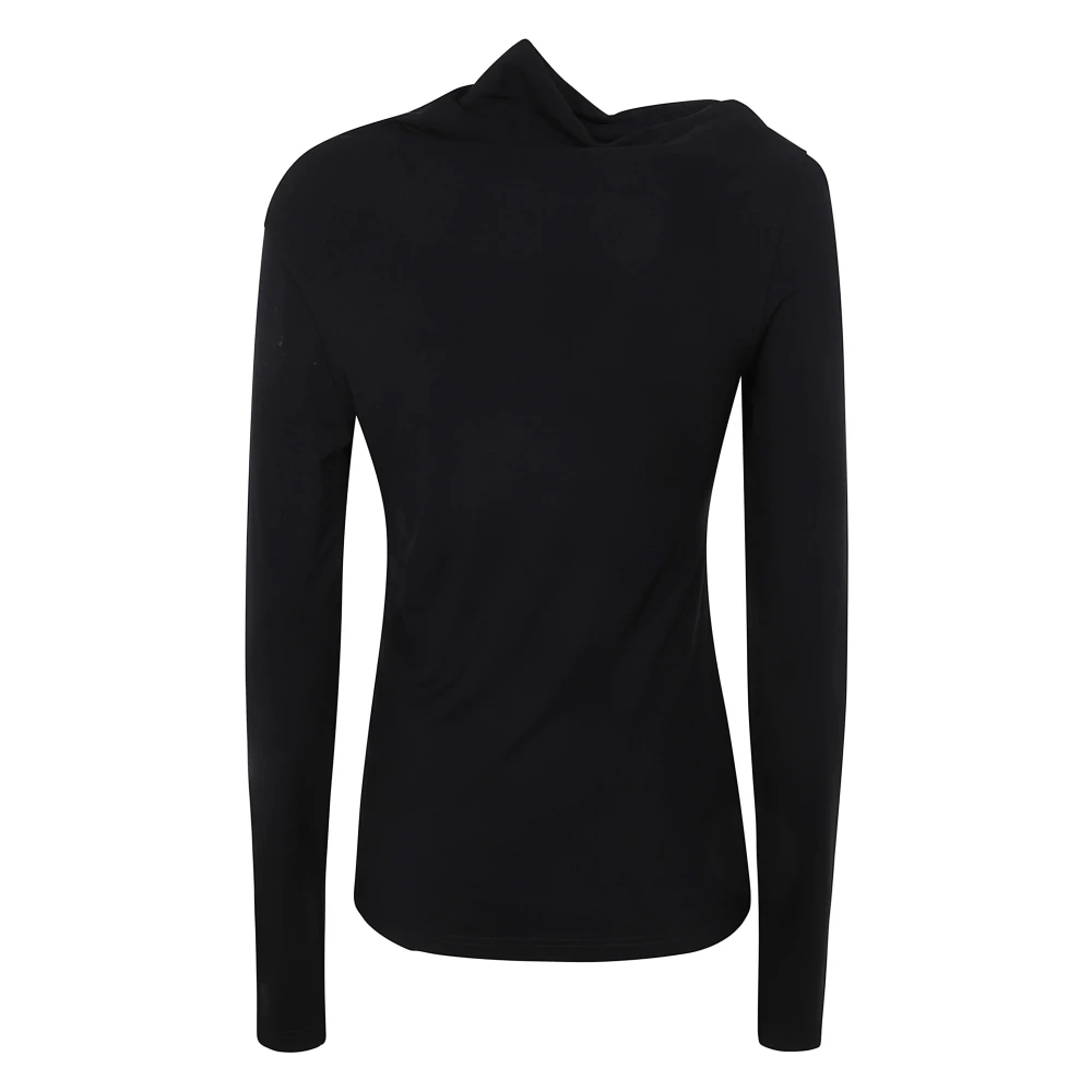 TotêMe Zwart Gedrapeerd Jersey Top Black Dames