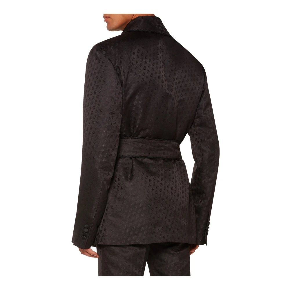 Dolce & Gabbana Jacquard Tuxedo Jacket met Geborduurd Logo Black Dames