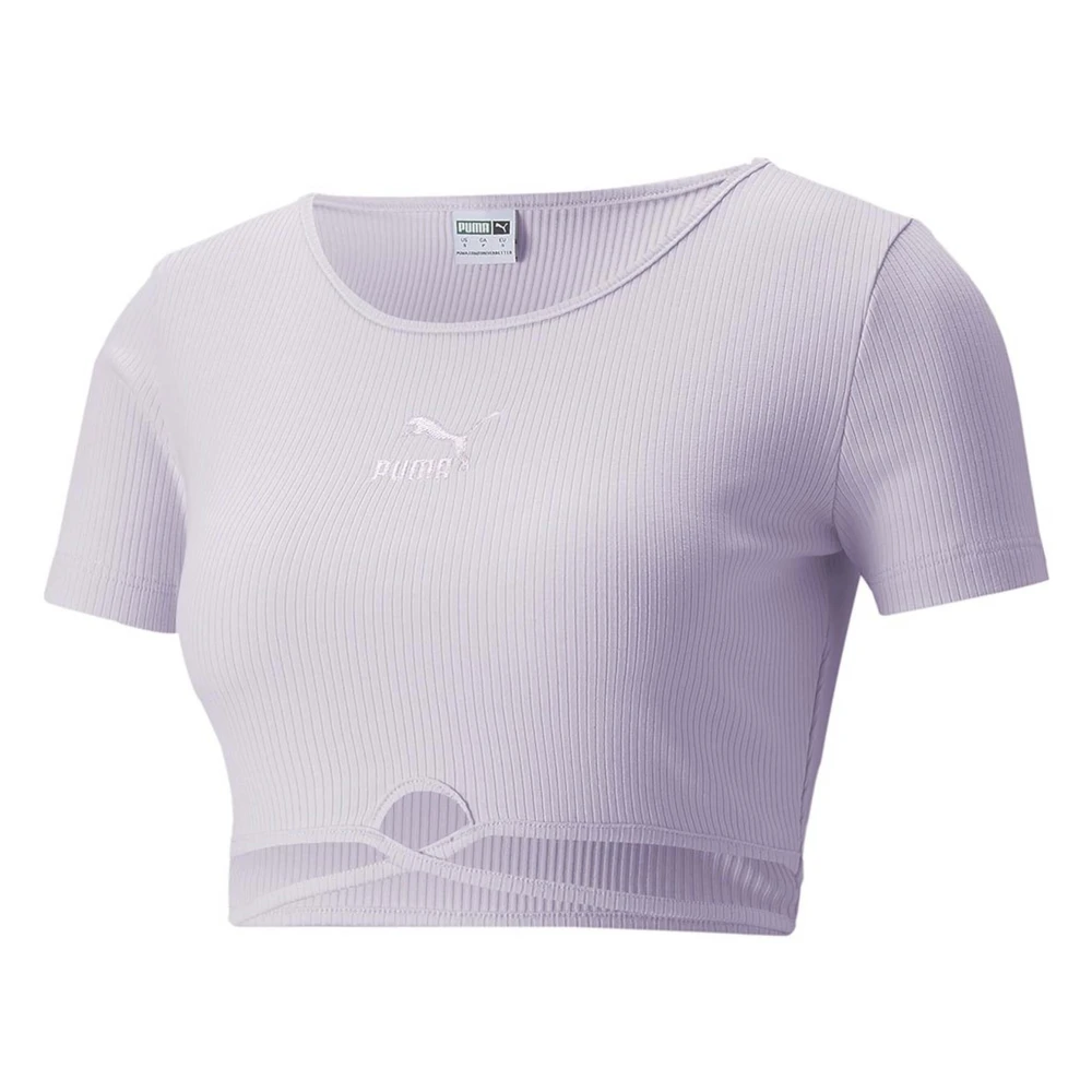 Puma Klassisk Ribbad T-shirt Purple, Dam