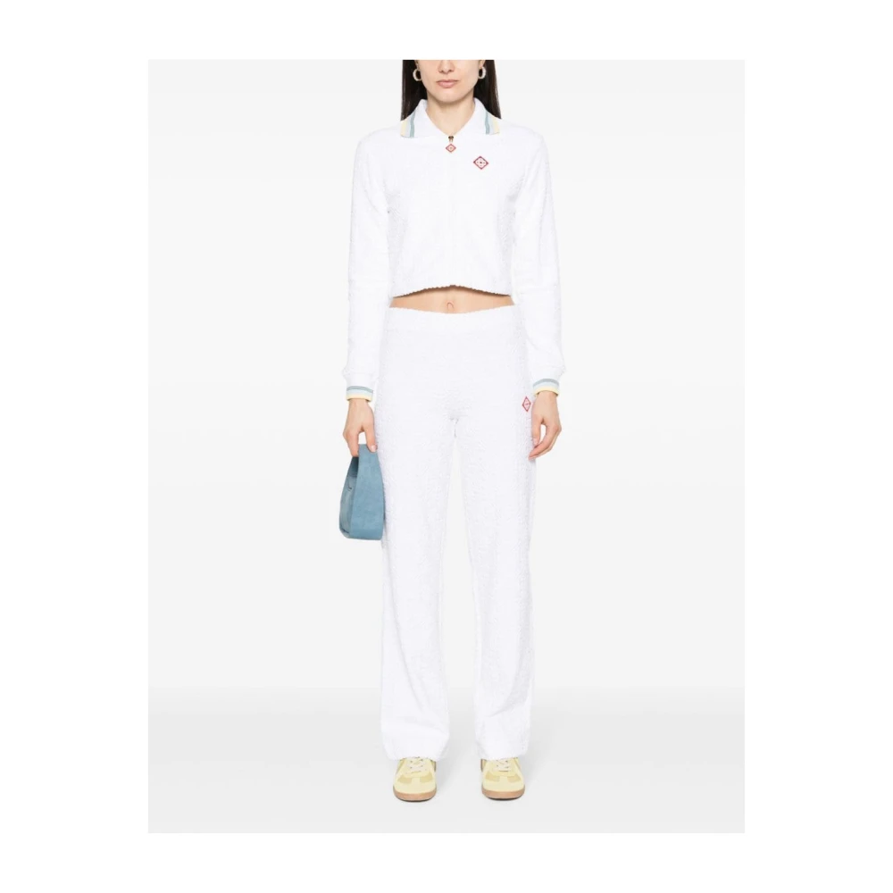 Casablanca Geborduurd Logo Handdoek Sweater White Dames