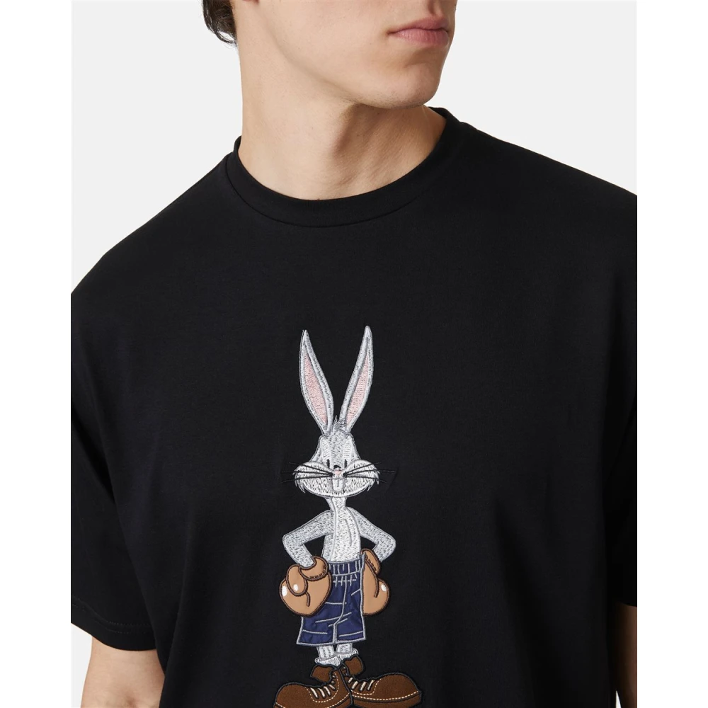 Iceberg De Re-Edit T-shirt met cartoonafbeeldingen Black Heren
