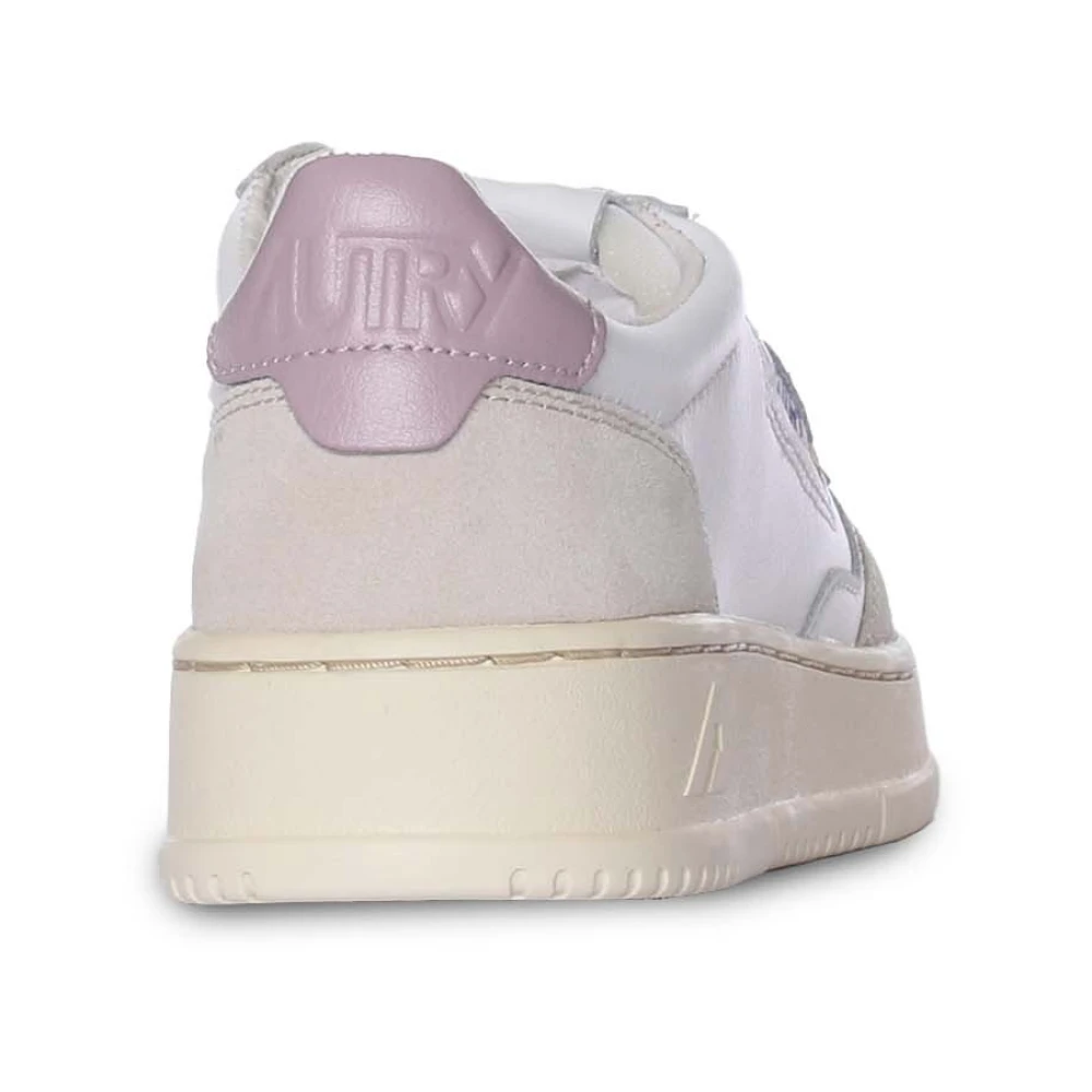 Autry Roze Suède Sneakers White Dames