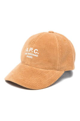 casquette-en-velours-cotele-marron-avec-logo