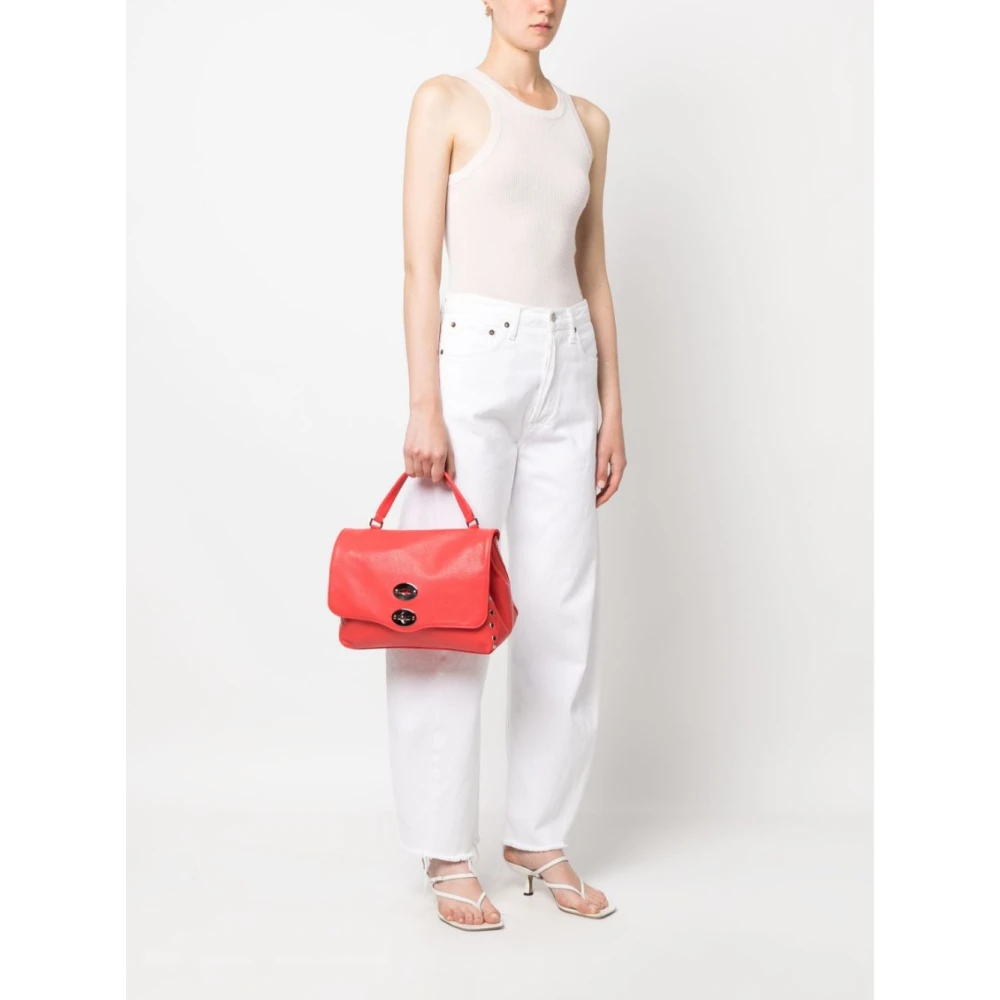 Zanellato Rode Leren Tote Tas met Zilverkleurige Hardware Red Dames