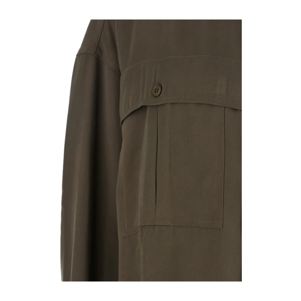 Andamane Groene Viscose Damesoverhemd Klassieke Kraag Green Dames