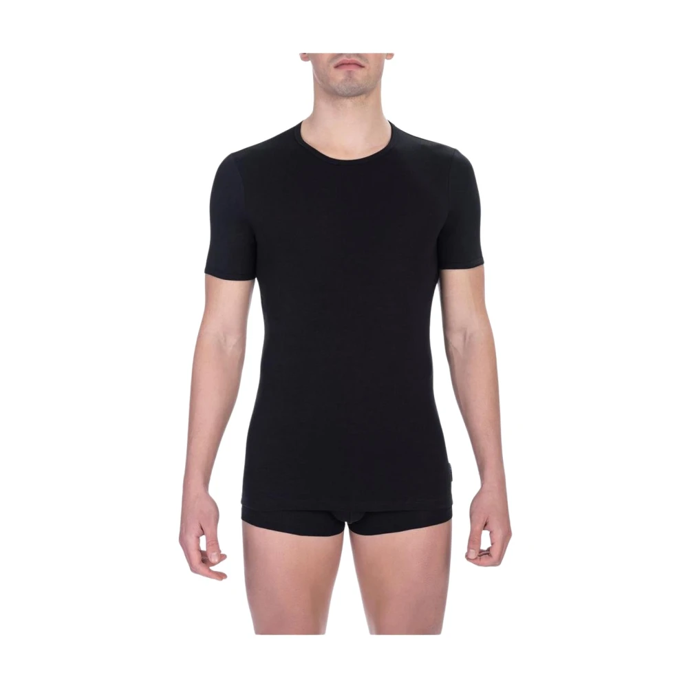 Bikkembergs Svart Bomull Crew Neck T-Shirt