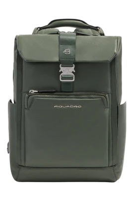 Resväska i läder för 15,6" laptop med bagageband