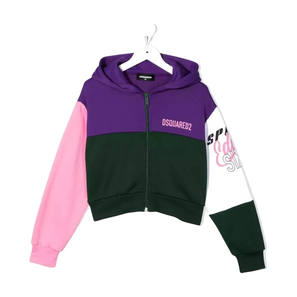 Dsquared2 Girls Multicolor Kids Sweatshirts, 16 Y, Colorful Hoodie With Logo