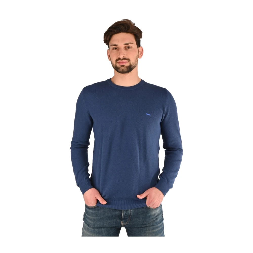 Harmont & Blaine Men's Blue Knitwear, Male,, Microperata Knitwear Shirt Bluma 2XL