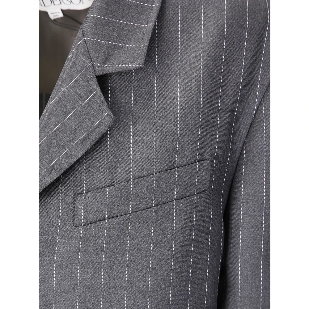 JW Anderson Pinstripe Blazer met Klepzakken Gray Dames