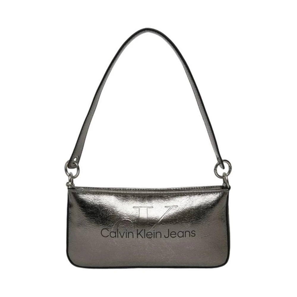 Calvin Klein Jeans Stijlvolle Polyethyleen Handtas Dames Collectie Gray Dames
