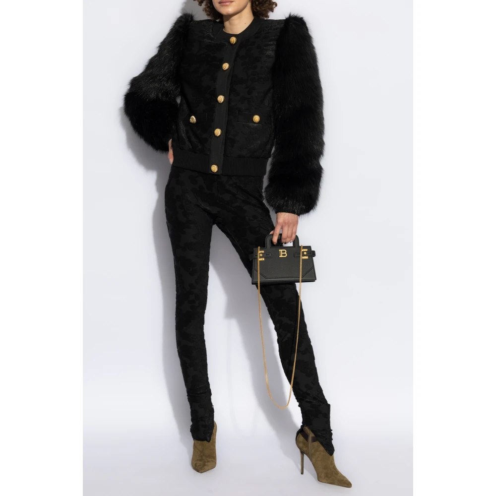Balmain Leggings met verborgen ritsen aan de zoom Black Dames