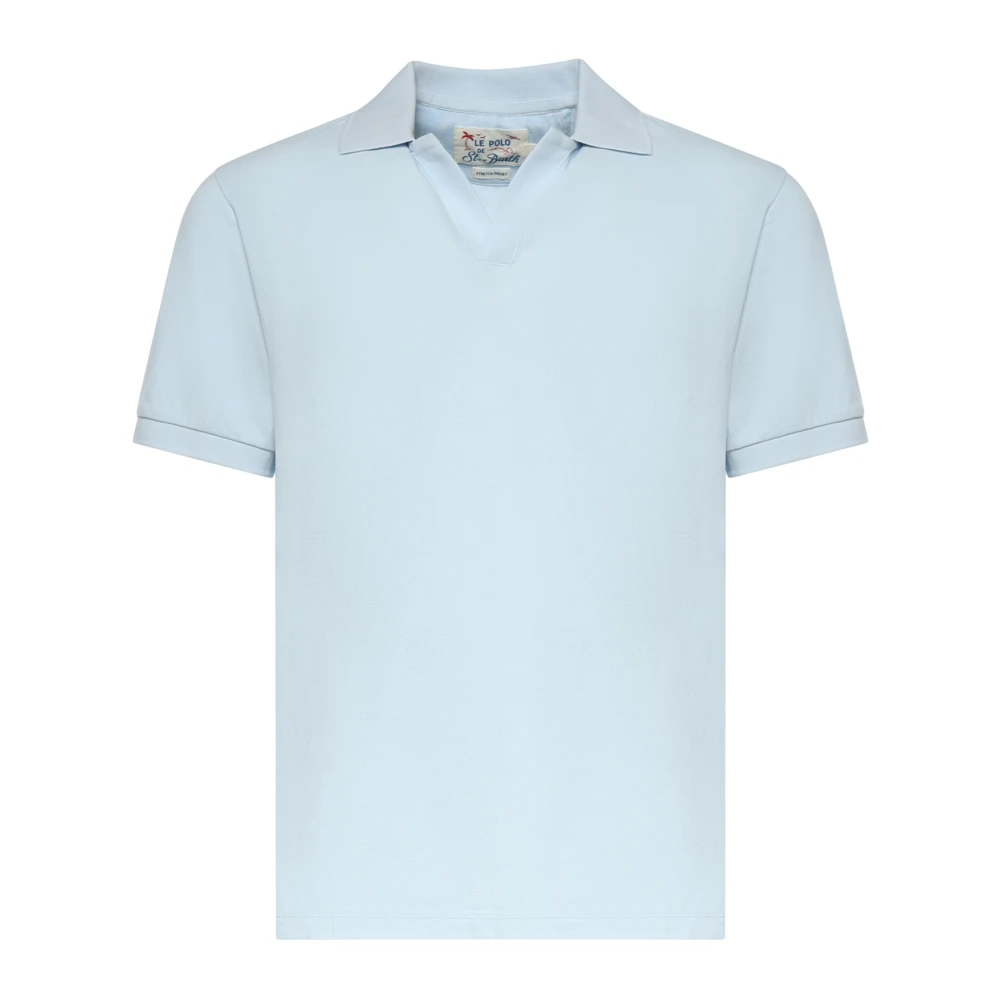 Mc2 Saint Barth Blue Polo Shirts, Male, 3XL, Jersey Stretch Piquet Polo