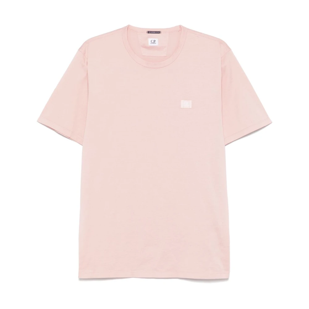 C.P. Company Roze Logo Patch Crew Neck T-shirt Pink Heren