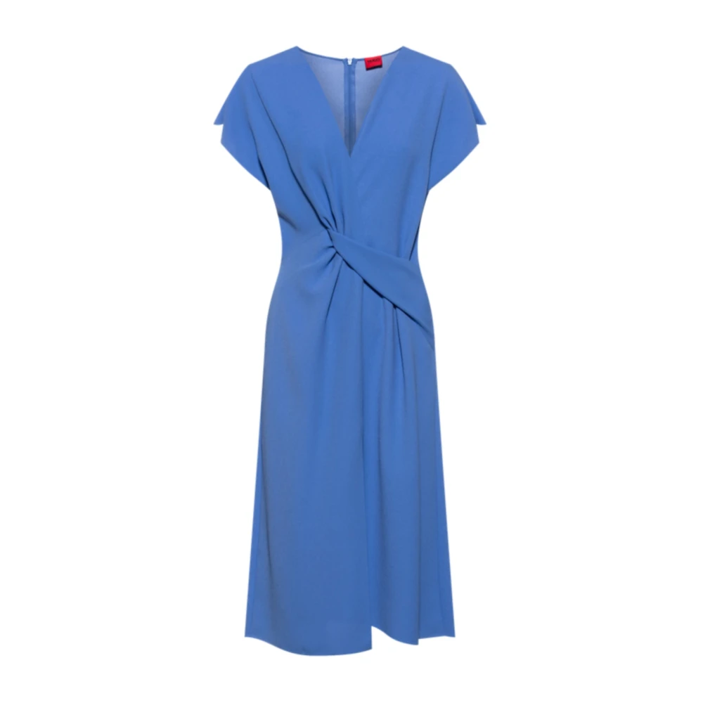 Hugo Boss Wikkelstijl Turquoise Aqua Jurk Blue Dames