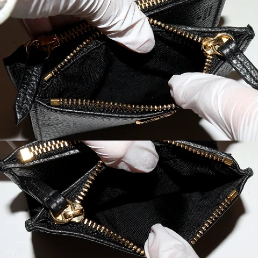 Gucci Vintage Pre-owned Leather wallets Black Dames