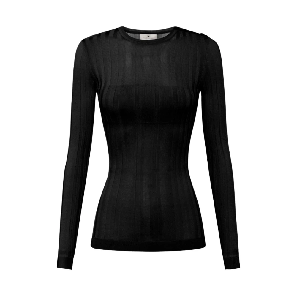 Elisabetta Franchi Zwarte Geknoopte Blouse Black Dames