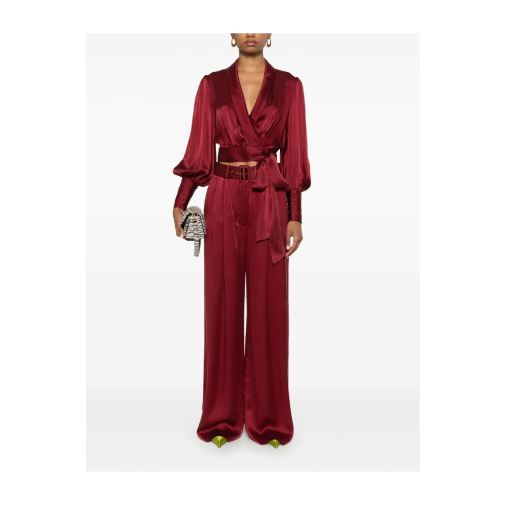 Zimmermann Paarse Zijden Wrap Top Purple Dames