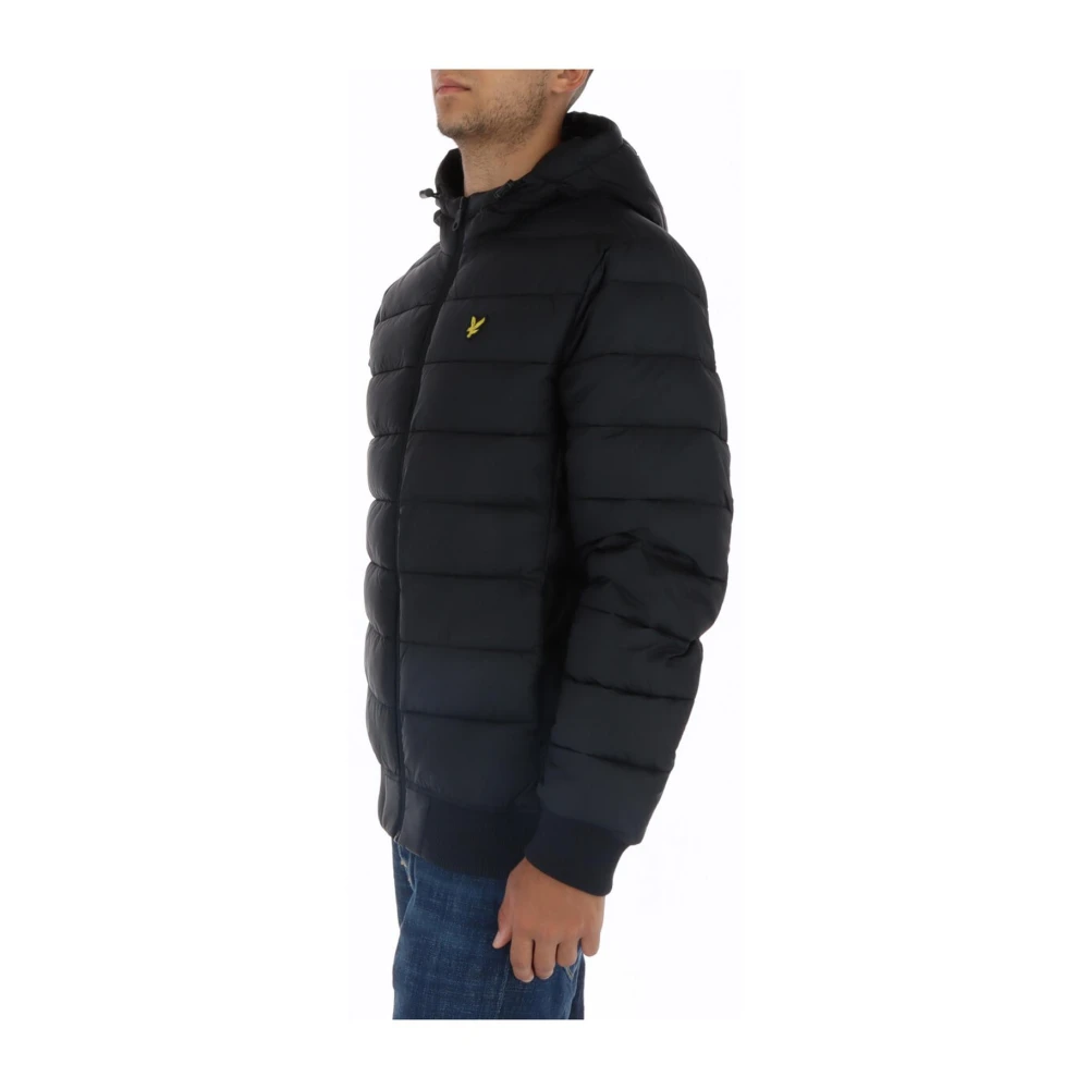 Lyle & Scott Zwarte Bedrukte Hoodie met Rits Black Heren