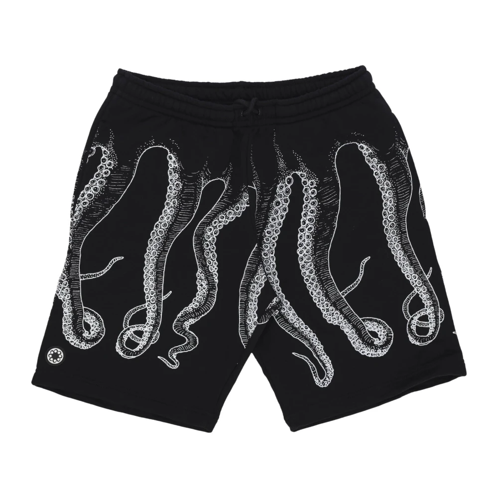 Octopus Outline Sweatshorts Zwart stoffig wit Black Heren
