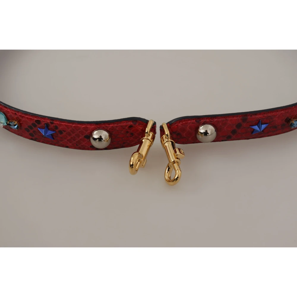 Dolce & Gabbana Luxe Rode Python Leren Schouderband Multicolor Dames